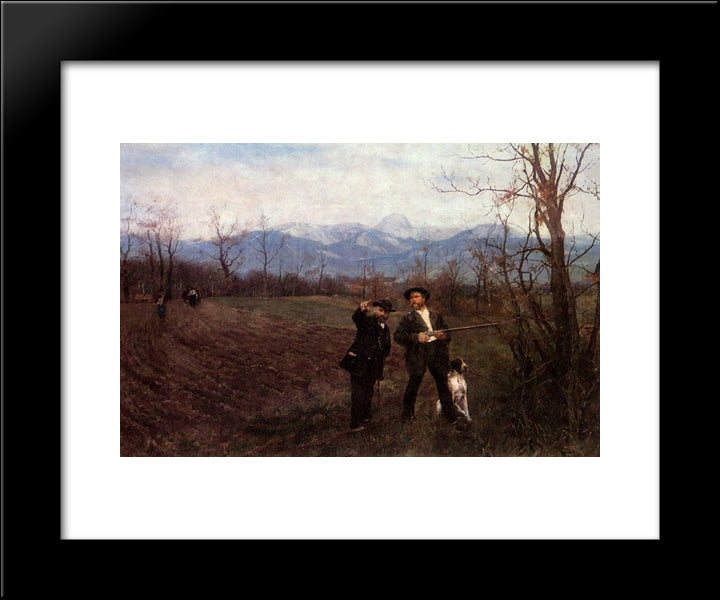 Wilhelm Leibl And Sperl On The Hunt 20x24 Black Modern Wood Framed Art Print Poster by Leibl, Wilhelm