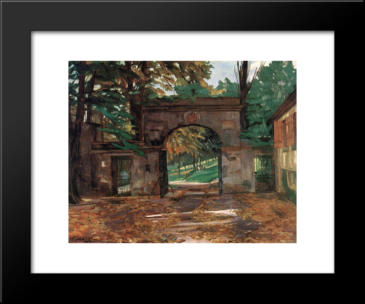 Neuburg Gates, Heidelberg 20x24 Black Modern Wood Framed Art Print Poster by Trubner, Wilhelm