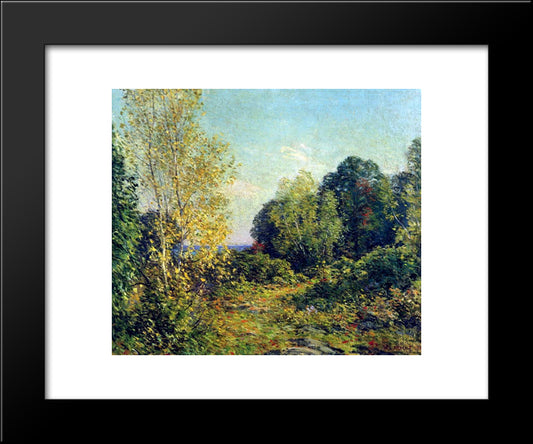 Approaching Autumn 20x24 Black Modern Wood Framed Art Print Poster by Metcalf, Willard