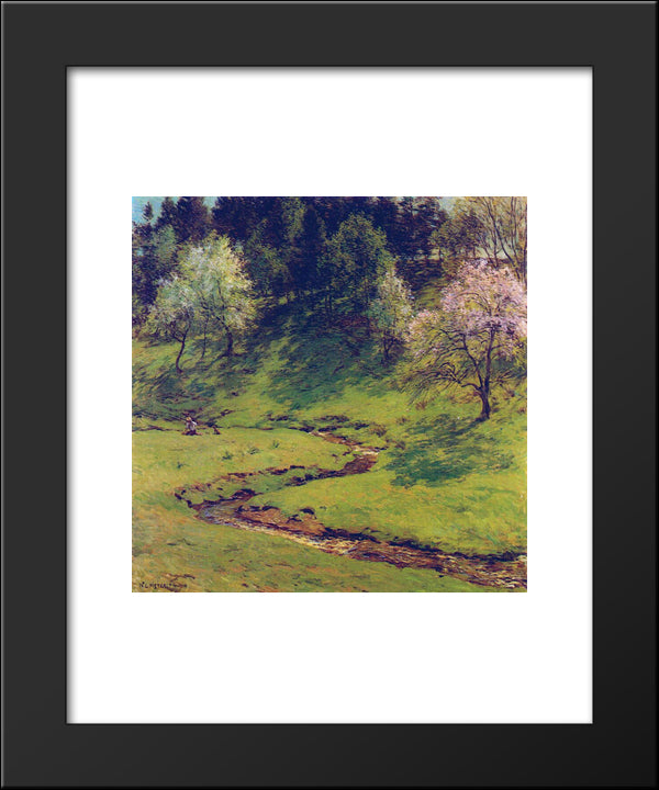 Blossom Time 20x24 Black Modern Wood Framed Art Print Poster by Metcalf, Willard