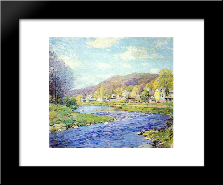 Brook In June 20x24 Black Modern Wood Framed Art Print Poster by Metcalf, Willard