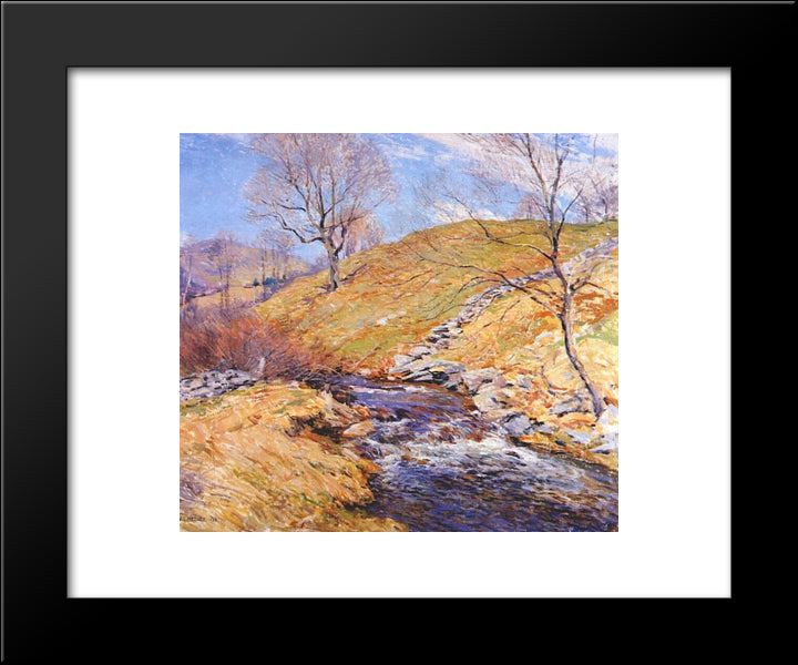 Brook In March 20x24 Black Modern Wood Framed Art Print Poster by Metcalf, Willard