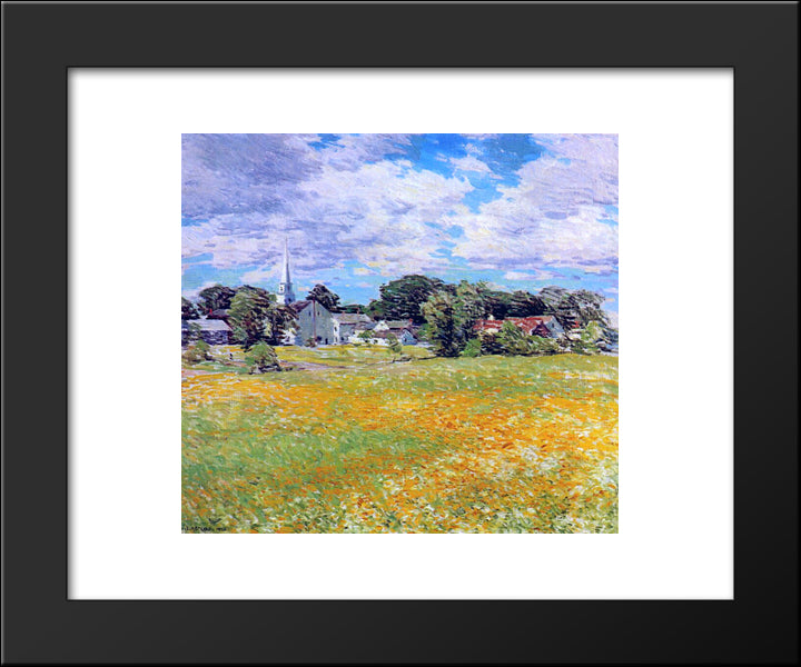 Buttercup Time 20x24 Black Modern Wood Framed Art Print Poster by Metcalf, Willard