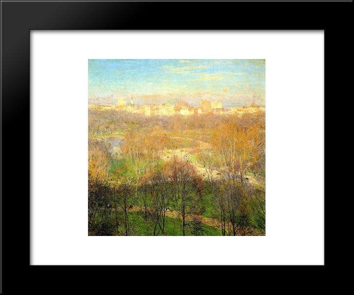 Early Spring Afternoon, Central Park 20x24 Black Modern Wood Framed Art Print Poster by Metcalf, Willard