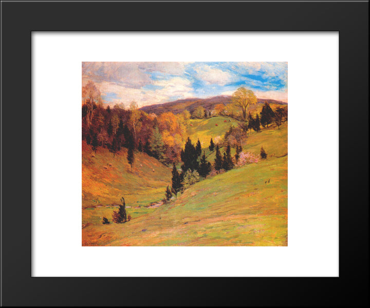 Flying Shadows 20x24 Black Modern Wood Framed Art Print Poster by Metcalf, Willard