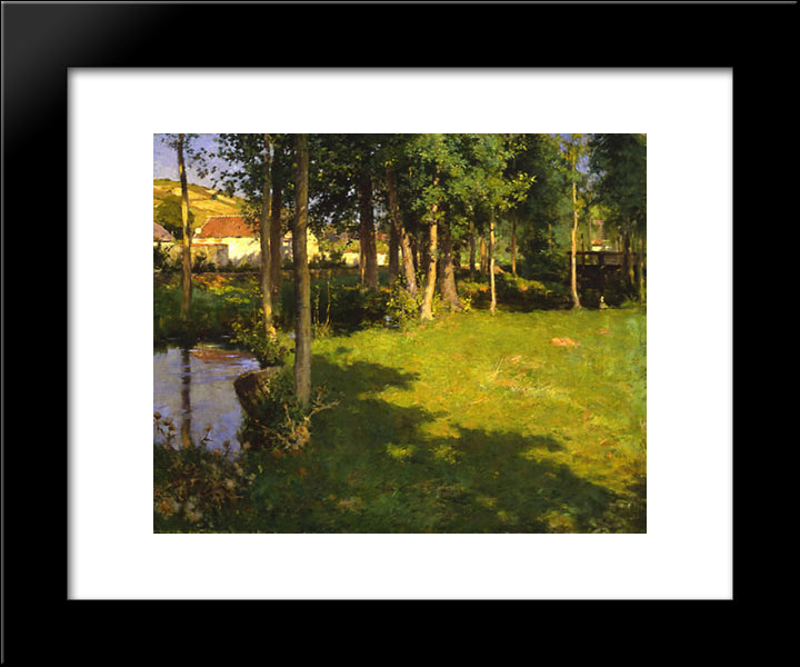 Giverny 20x24 Black Modern Wood Framed Art Print Poster by Metcalf, Willard