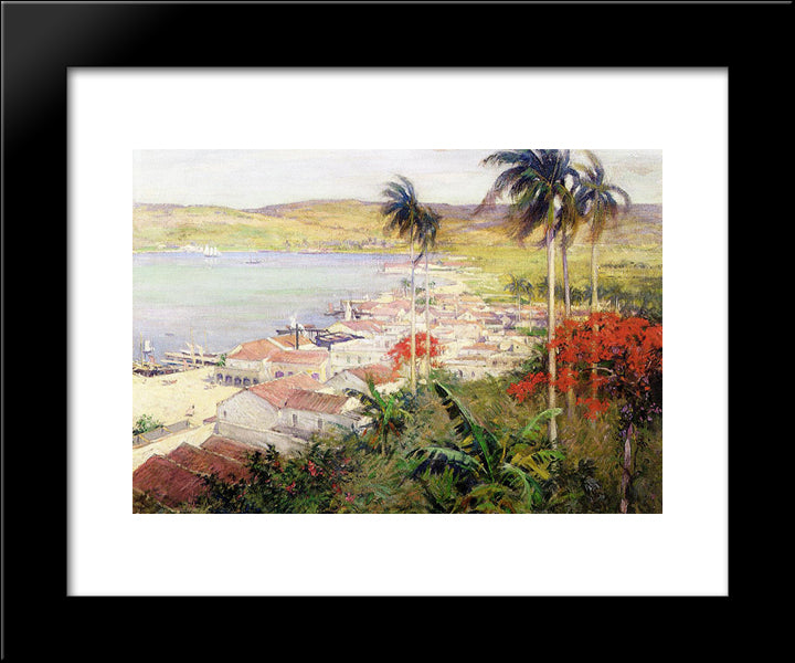 Havana Harbor 20x24 Black Modern Wood Framed Art Print Poster by Metcalf, Willard