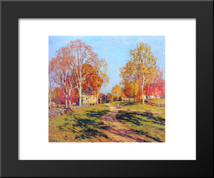 Morning Shadows 20x24 Black Modern Wood Framed Art Print Poster by Metcalf, Willard