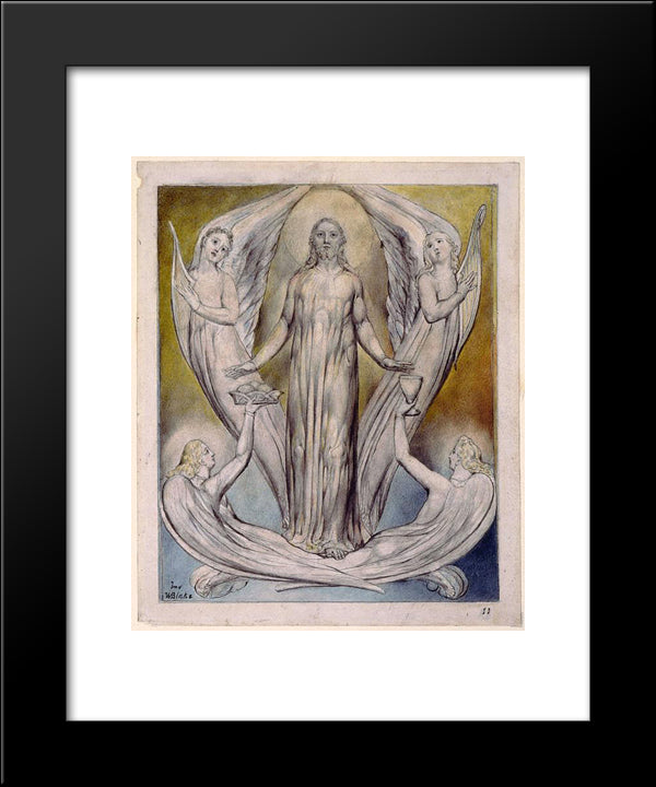 Angels Ministering To Christ 20x24 Black Modern Wood Framed Art Print Poster by Blake, William