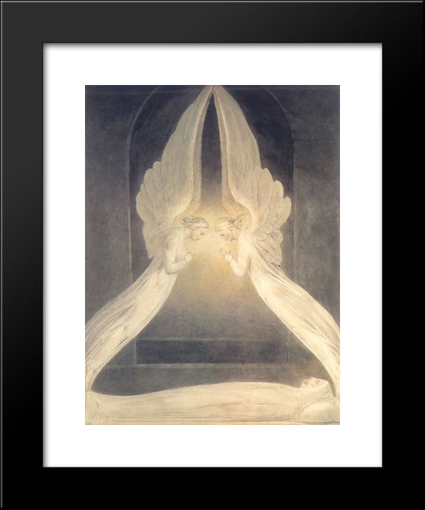 Christ In The Sepulchre 20x24 Black Modern Wood Framed Art Print Poster by Blake, William