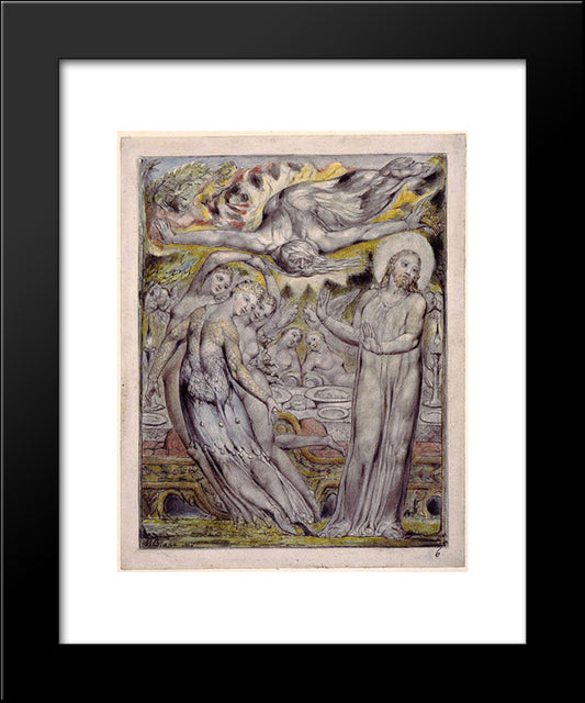 Christ Refusing The Banquet Offered By Satan 20x24 Black Modern Wood Framed Art Print Poster by Blake, William