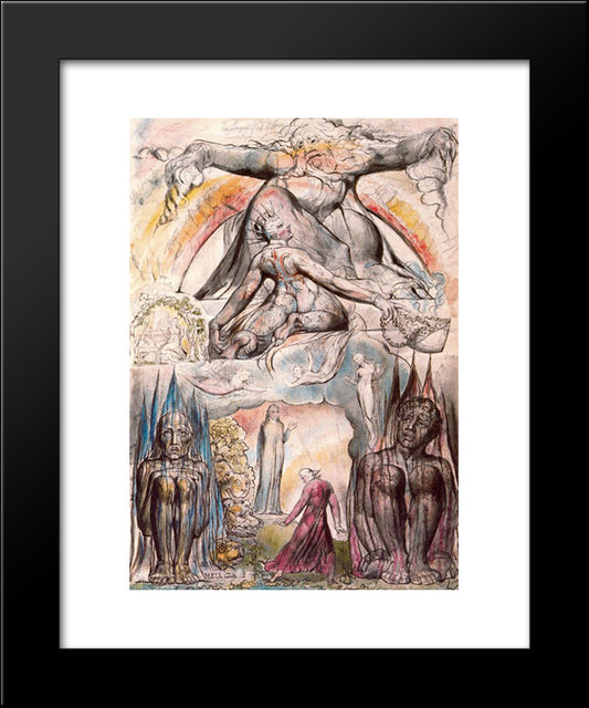 Illustration To Dante'S Divine Comedy, Hell 20x24 Black Modern Wood Framed Art Print Poster by Blake, William