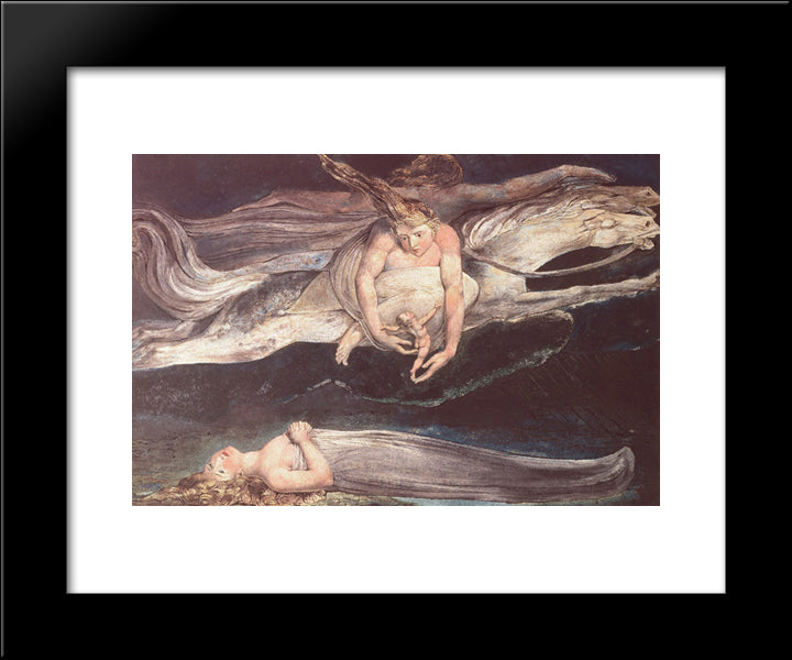 Illustration To Dante'S Divine Comedy 20x24 Black Modern Wood Framed Art Print Poster by Blake, William