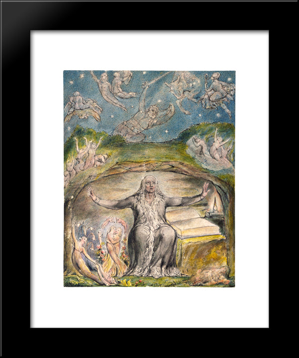 Illustration To Milton`S L`Allegro And Il Penseroso 20x24 Black Modern Wood Framed Art Print Poster by Blake, William