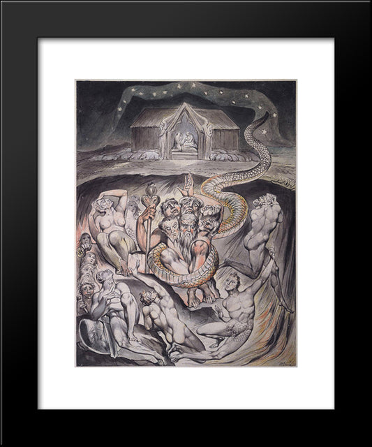 Illustration To Milton`S On The Morning Of Christ`S Nativity 20x24 Black Modern Wood Framed Art Print Poster by Blake, William