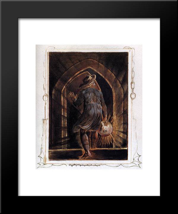 Los Entering The Grave 20x24 Black Modern Wood Framed Art Print Poster by Blake, William