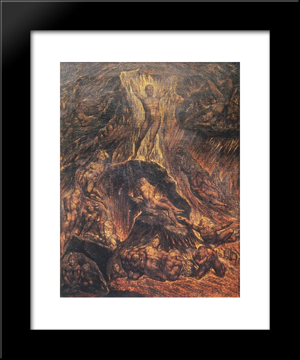 Satan Calling Up His Legions 20x24 Black Modern Wood Framed Art Print Poster by Blake, William