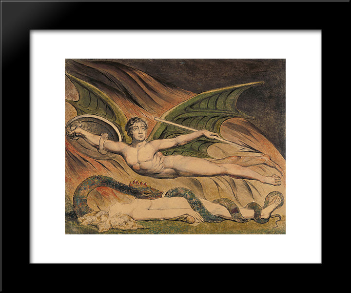 Satan Exulting Over Eve 20x24 Black Modern Wood Framed Art Print Poster by Blake, William