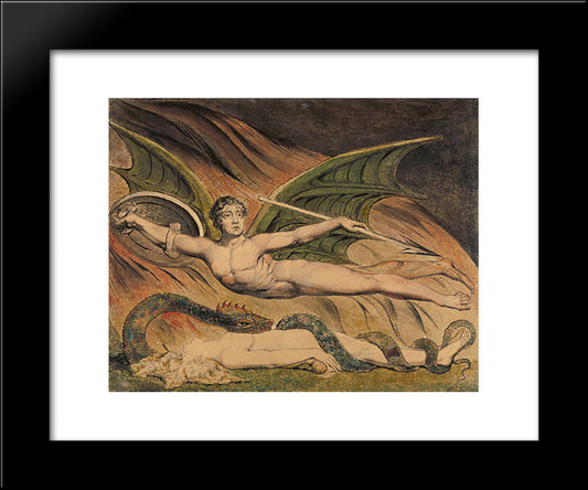 Satan Exulting Over Eve 20x24 Black Modern Wood Framed Art Print Poster by Blake, William