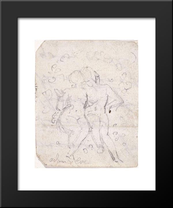 Sketch For Satan Watching The Endearments Of Adam And Eve 20x24 Black Modern Wood Framed Art Print Poster by Blake, William