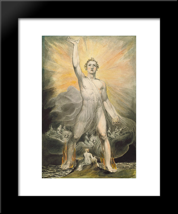 The Angel Of Revelation 20x24 Black Modern Wood Framed Art Print Poster by Blake, William