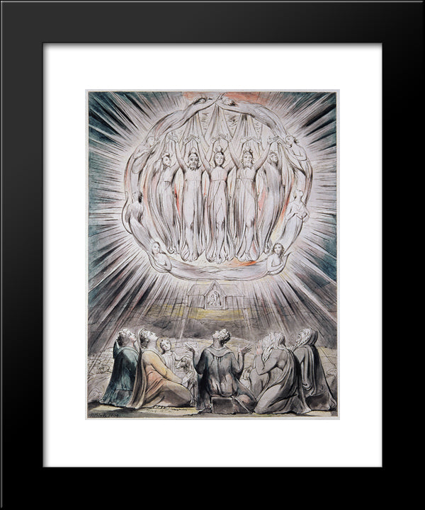 The Angels Appearing To The Shepherds 20x24 Black Modern Wood Framed Art Print Poster by Blake, William