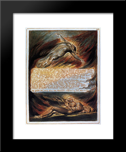 The Descent Of Christ 20x24 Black Modern Wood Framed Art Print Poster by Blake, William