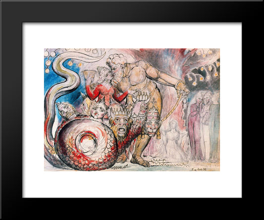 The Harlot And The Giant 20x24 Black Modern Wood Framed Art Print Poster by Blake, William