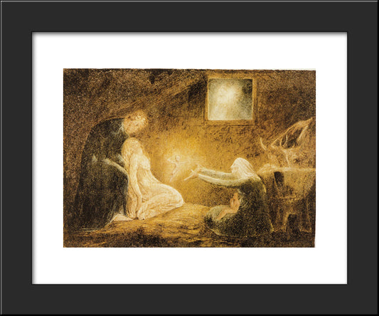 The Nativity 20x24 Black Modern Wood Framed Art Print Poster by Blake, William