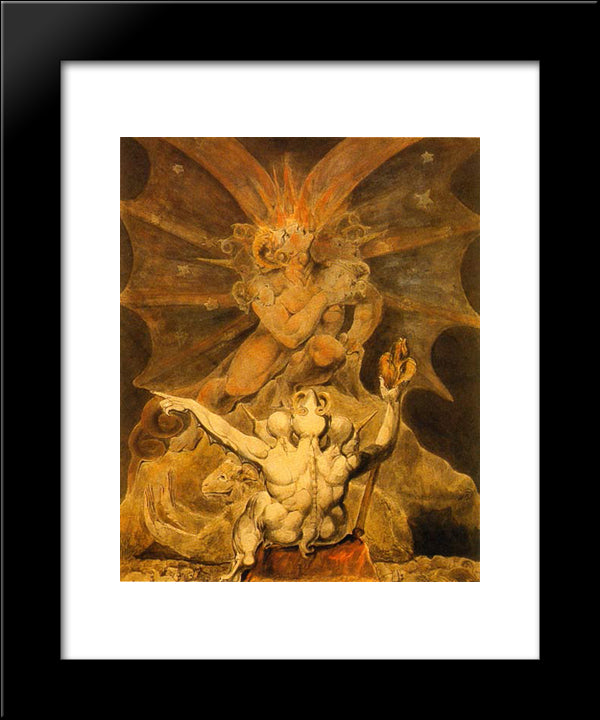 The Number Of The Beast Is 666 20x24 Black Modern Wood Framed Art Print Poster by Blake, William