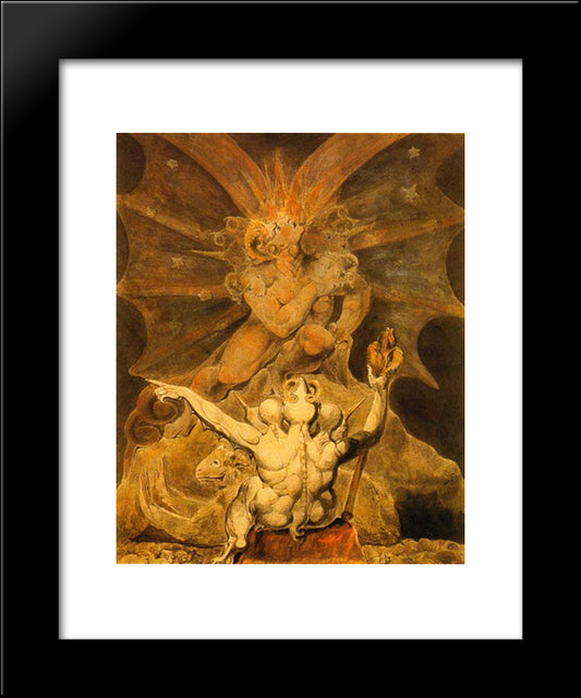 The Number Of The Beast Is 666 20x24 Black Modern Wood Framed Art Print Poster by Blake, William