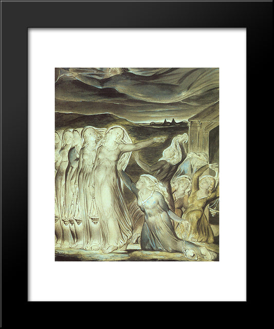 The Parable Of The Wise And Foolish Virgins 20x24 Black Modern Wood Framed Art Print Poster by Blake, William