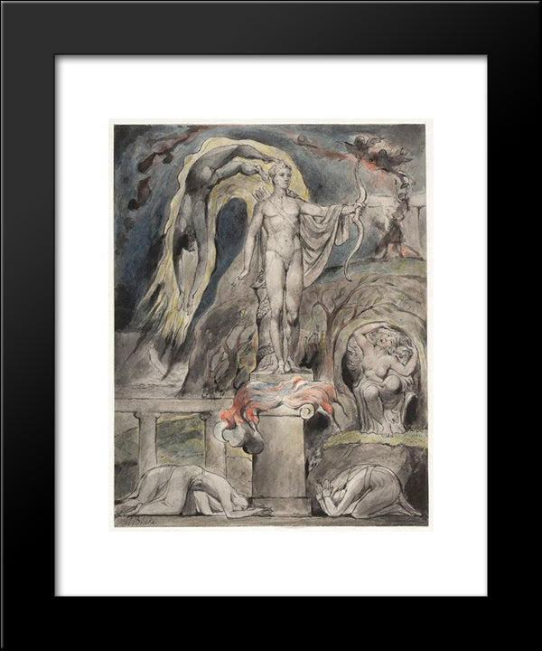 The Shrine Of Apollo Milton'S Hymn On The Morning Of Christ'S Nativity 20x24 Black Modern Wood Framed Art Print Poster by Blake, William