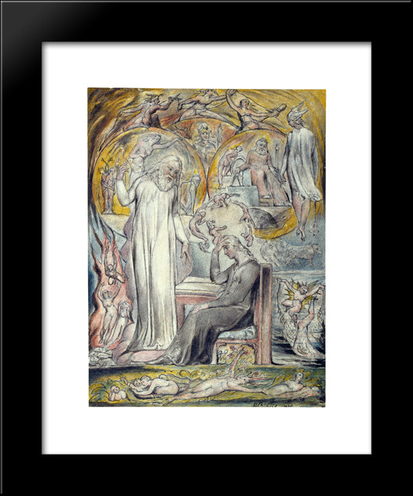 The Spirit Of Plato 20x24 Black Modern Wood Framed Art Print Poster by Blake, William