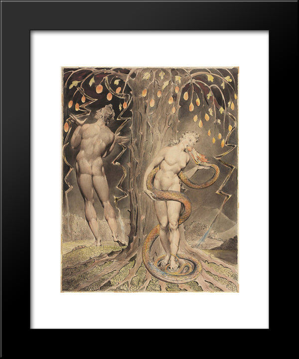 The Temptation And Fall Of Eve 20x24 Black Modern Wood Framed Art Print Poster by Blake, William