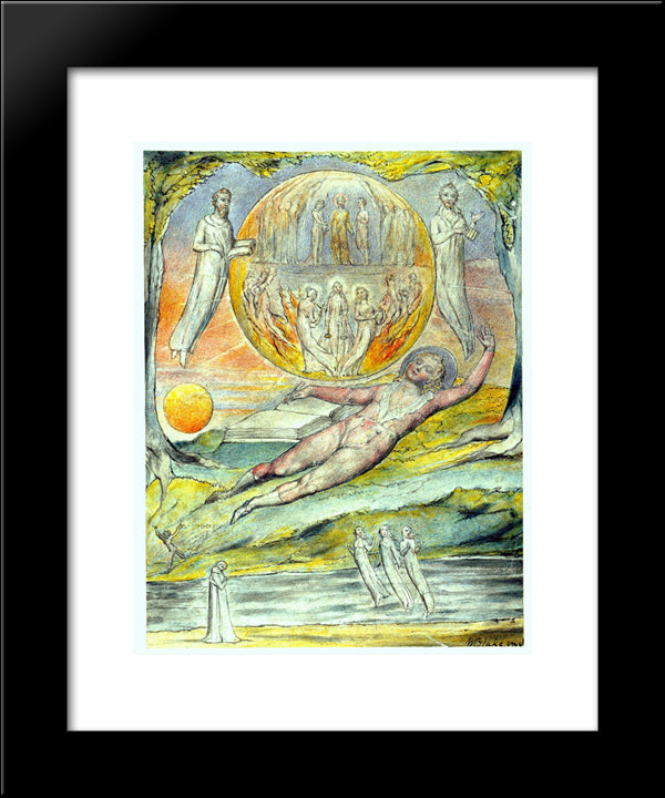 The Youthful Poet`S Dream 20x24 Black Modern Wood Framed Art Print Poster by Blake, William