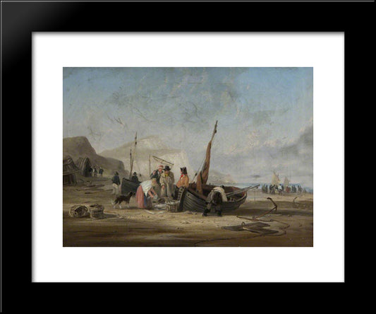 Beach Scene 20x24 Black Modern Wood Framed Art Print Poster by Collins, William