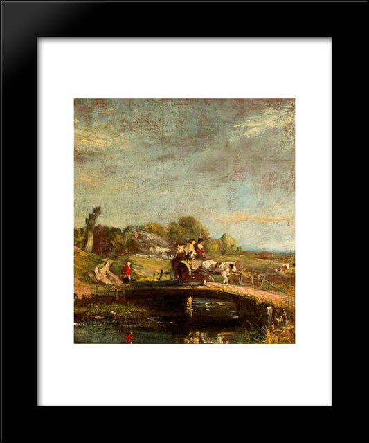 Crossing The Bridge 20x24 Black Modern Wood Framed Art Print Poster by Collins, William