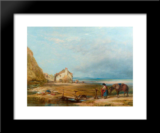 Hall Sands, Devonshire 20x24 Black Modern Wood Framed Art Print Poster by Collins, William