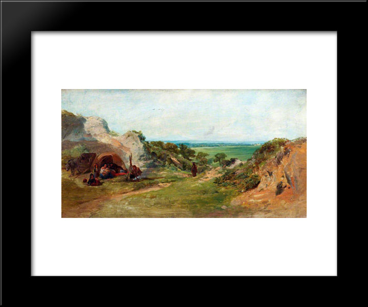 Landscape. The Gypsy Camp 20x24 Black Modern Wood Framed Art Print Poster by Collins, William