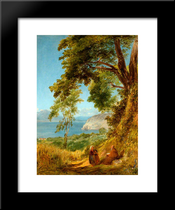 Sorrento. Bay Of Naples 20x24 Black Modern Wood Framed Art Print Poster by Collins, William