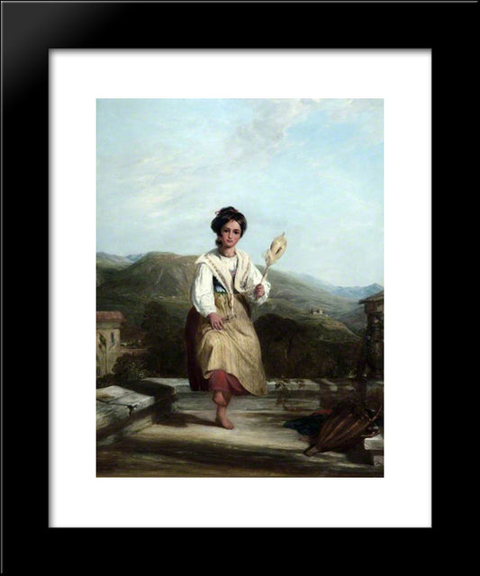 Spinning Girl Of Sorrento 20x24 Black Modern Wood Framed Art Print Poster by Collins, William