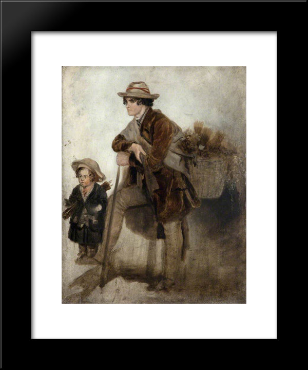 The Broom Seller 20x24 Black Modern Wood Framed Art Print Poster by Collins, William