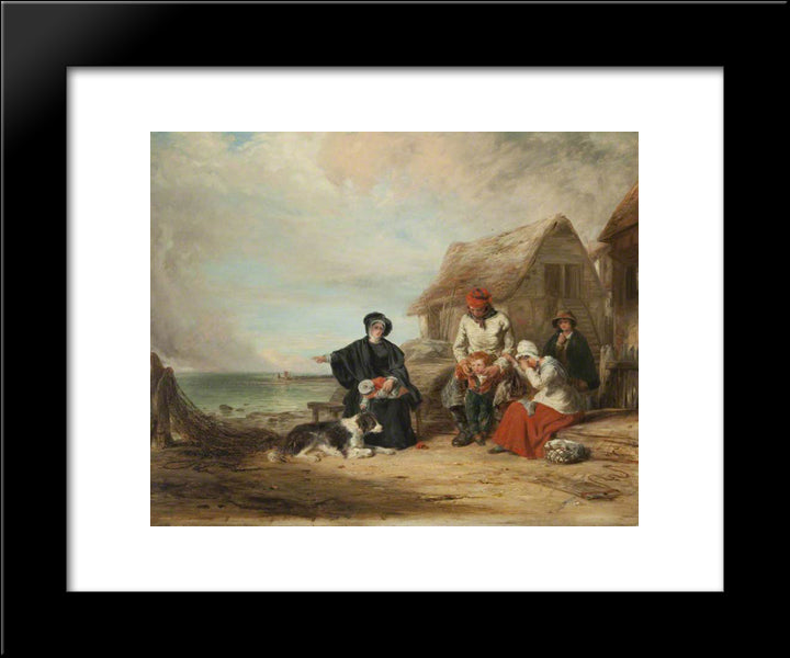 The Mariner'S Widow 20x24 Black Modern Wood Framed Art Print Poster by Collins, William