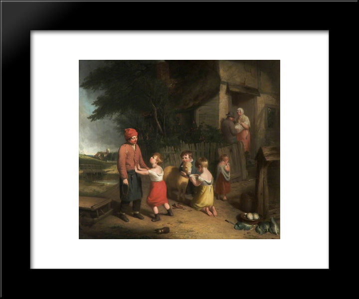 The Sale Of The Pet Lamb 20x24 Black Modern Wood Framed Art Print Poster by Collins, William