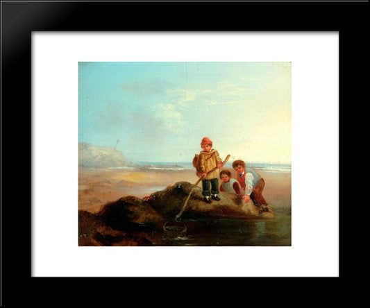 The Shrimpers 20x24 Black Modern Wood Framed Art Print Poster by Collins, William