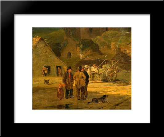 The Village Gossip 20x24 Black Modern Wood Framed Art Print Poster by Collins, William