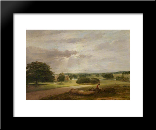 The West Front Of Clumber House, Nottinghamshire 20x24 Black Modern Wood Framed Art Print Poster by Collins, William