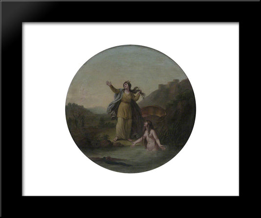 Ceres And Arethusa 20x24 Black Modern Wood Framed Art Print Poster by Hamilton, William