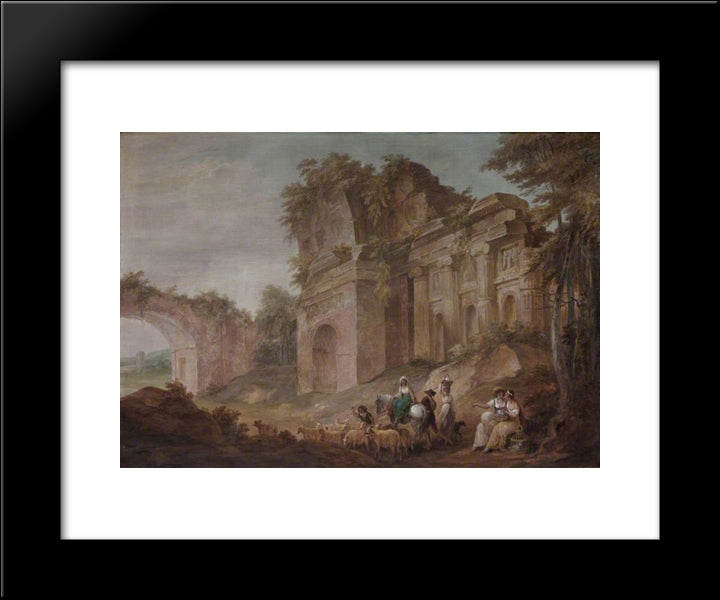 Classical Ruins 20x24 Black Modern Wood Framed Art Print Poster by Hamilton, William